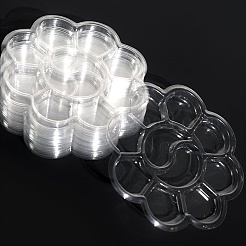 プラスチック水彩オイルパレット  ペイント＆描画用品  花  透明  132x8.5mm  内径：31x28.5mm＆47.5x25.5mm&nbsp;LS-AJEW-WH20072-93B
