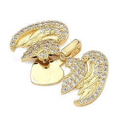 Brass Micro Pave Clear Cubic Zirconia Locket Pendants&nbsp;KK-A293-26A-G