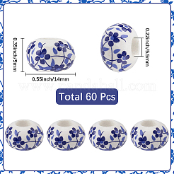 60Pcs Handmade Porcelain European Beads&nbsp;PORC-SC0001-25B