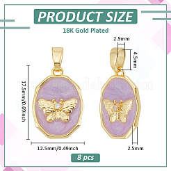 8Pcs Brass Micro Pave Cubic Zirconia Pendants&nbsp;KK-BC0015-13