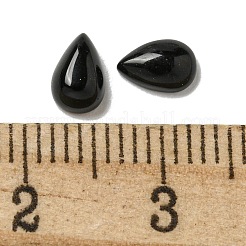 天然石ブラックストーンカボション  ティアドロップ  6x4x2.5mm&nbsp;G-Q173-02A-06