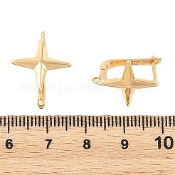 シェグレイス 真鍮製フープピアス金具  スター  カン付き  カドミウムフリーと鉛フリー＆ニッケルフリー  18KGP本金メッキ  18x12x16mm  穴：1mm  ピン：1mm&nbsp;XGRQ79307-948G