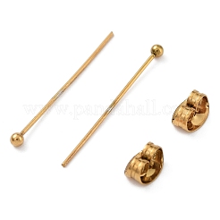 イオンプレーティング（IP）304ステンレス鋼ボールヘッドピン  耳ナッツ  18KGP本金メッキ  25x0.8mm&nbsp;STAS-I312-D01-G01