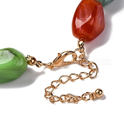 Colorful Resin Nuggets Beaded Necklaces for Women&nbsp;NJEW-U013-07G