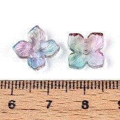 Baking Paint Transparent Glass Bead Caps&nbsp;X-DGLA-N014-04E