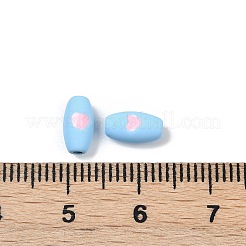 塗装合金ビーズをスプレー  鉛フリー＆ニッケルフリー＆カドミウムフリー  丸棒  ブルー  8x4.5x4mm  穴：1.2mm&nbsp;PALLOY-S038-16H