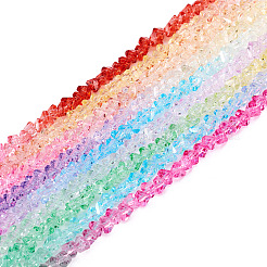 9 Strands 9 Colors Transparent Baking Paint Glass Bead Strands&nbsp;GLAA-TA0001-43