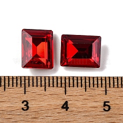 ガラスラインストーンカボション  尖ったバック＆バックメッキ  多面カット  長方形  ライトシャム  10x8x5mm&nbsp;RGLA-A026-02C-227