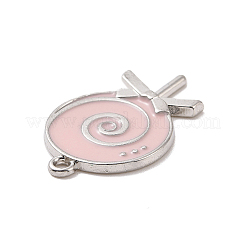 クリスマステーマラックメッキ合金エナメルペンダント  キャンディーチャーム  プラチナ  27.5x17x2mm  穴：1.7mm&nbsp;PALLOY-O109-30P