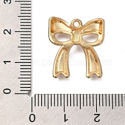 メッキ合金エナメルチャームラック  ちょう結びチャーム  ゴールドカラー  ブラック  19.5x17.5x3mm  穴：1.5mm&nbsp;X1-ENAM-S021-04G-F
