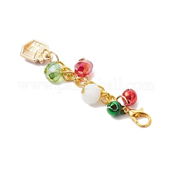 6Pcs Christmas Alloy Enamel & Glass Pendant Decorations&nbsp;HJEW-JM03680