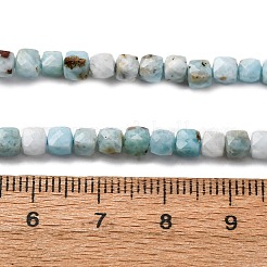 天然石ラリマービーズ連売り  多面カット  キューブ  4~4.5x4~4.5x4~4.5mm  穴：0.5mm  約103個/連  15.55''（39.5センチメートル）&nbsp;G-F803-C01-03
