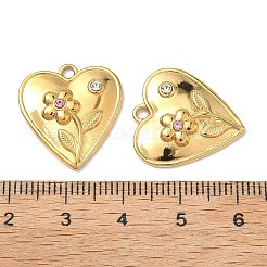 304 Stainless Steel Rhinestone Pendants&nbsp;STAS-L308-09G