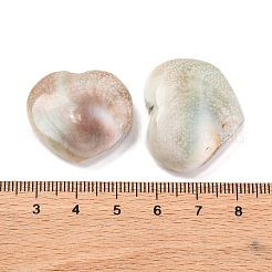 天然シヴァアイシェルカボション  ハート  ビスク  24~26.5x26.5~31x8.5~9.5mm&nbsp;SHEL-H006-01A