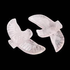 天然ローズクォーツの彫刻された大きなペンダント  平和の鳩のチャーム  28~29x51~52x6~6.5mm  穴：1.2mm&nbsp;G-A288-01I
