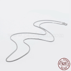 Anti-Tarnish Rhodium Plated 925 Sterling Silver Chain Necklaces&nbsp;STER-F039-40cm-02P