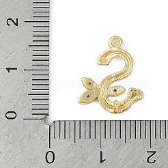 Brass Crystal Rhinestone Letter Links Connector Charms&nbsp;KK-S395-06G-S