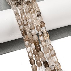 天然石スモーキークォーツビーズ連売り  直方体の  6.5~7.5x4.5~5.5x4.5~5.5mm  穴：1mm  約53個/連  14.88~15.04''（37.8~38.2センチメートル）&nbsp;G-H087-D05-01