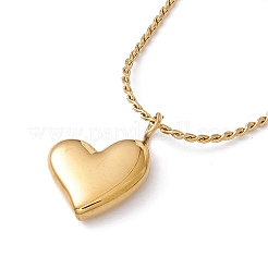 Heart Pendant Necklace with Twist Rope Chains&nbsp;NJEW-G074-45G