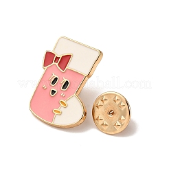 クリスマスエナメルピン  バックパック用合金ラペルピンバック  クリスマスソックス  24x21mm&nbsp;LS-JEWB-I047-01KCG-03