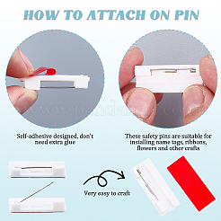 Rectangle Plastic Adhesive Back Bar Pins with Iron Pins&nbsp;JEWB-CP0001-38A