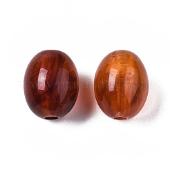 アクリルビーズ  天然石風  バレル  チョコレート  13x10mm  穴：2mm&nbsp;X-OACR-N131-005-09
