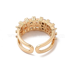 Brass Micro Pave Cubic Zirconia Open Cuff Rings&nbsp;RJEW-R146-10G
