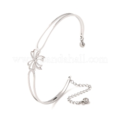 Bowknot 304 Stainless Steel & Rhinestone Cuff Bangles for Women&nbsp;BJEW-Z176-02P