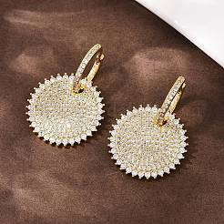 Brass Micro Pave Clear Cubic Zirconia Hoop Earrings&nbsp;EJEW-L275-17G