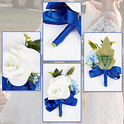 2Pcs Silk Cloth Flower Boutonniere Brooch&nbsp;JEWB-CP0001-42