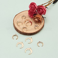 16個4スタイル真鍮ペンダント  ダブルホーン/三日月  18KGP本金メッキ  16~19x15~18x1~3mm  穴：0.5~1.2mm&nbsp;KK-SZ0001-47