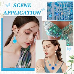 120G 6 Styles Iridescent PVC Paillette/Sequins Pendants&nbsp;FIND-SC0011-15C