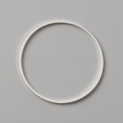 真鍮製フレームコネクター  丸いリング  銀  25x0.5mm  内径：23mm&nbsp;KK-WH0047-59E-S-1