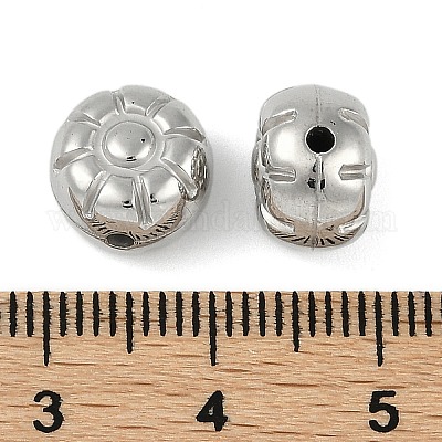 CCBプラスチックビーズ  花  プラチナ  10x7.5mm  穴：1.6mm&nbsp;CCB-G020-10P-1
