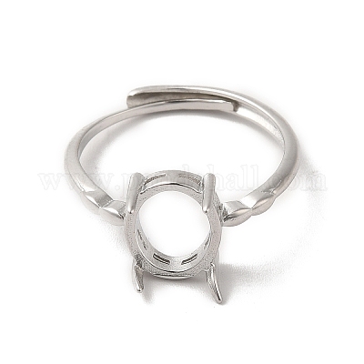 Adjustable Brass Solitaire Ring Settings&nbsp;KK-C022-02P-1
