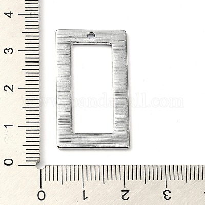 ラックメッキ合金ペンダント  長方形  プラチナ  32x18x1.2mm  穴：1.4mm&nbsp;PALLOY-K023-14P-1