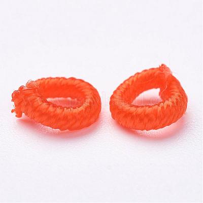 ポリエステルファブリックビーズ  リング  トマト  6x2mm  穴：3mm  約200個/袋&nbsp;WOVE-N003-64-1