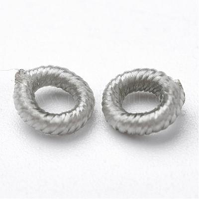 ポリエステルファブリックビーズ  リング  ミックスカラー  6x2mm  穴：3mm  約200個/袋&nbsp;WOVE-N003-M-1