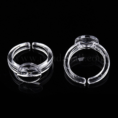 Transparent Acrylic Open Cuff Ring Components&nbsp;TACR-ZX018-10A-1