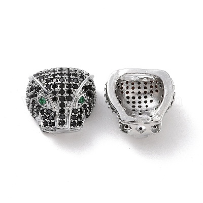 Brass Micro Pave Cubic Zirconia Beads&nbsp;KK-G444-01P-1