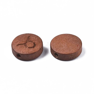 Laser Engraved Wood Beads&nbsp;WOOD-S053-53F-1
