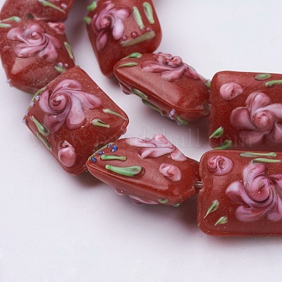 Handmade Bumpy Lampwork Beads Strands&nbsp;LAMP-K027-07A-1