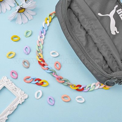 Opaque Spray Painted Acrylic Linking Rings&nbsp;OACR-S036-001A-I-2-1