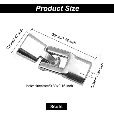 真鍮製折りたたみ式クラスプ  プラチナ  36x12x6.5mm  穴：10x4mm&nbsp;FIND-BC0002-90-1
