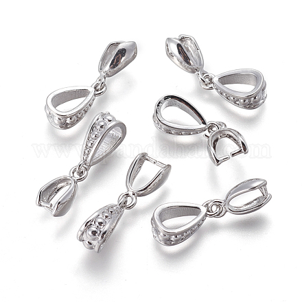 真鍮のアイスピックピンチベイル  ラックめっき  プラチナ  25mm  穴：5x8mm  インナーサイズ：5x7mm  ピン：0.8mm&nbsp;KK-F786-01P-1