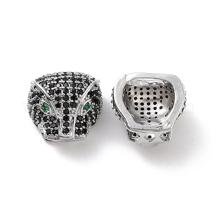 Brass Micro Pave Cubic Zirconia Beads KK-G444-01P-1