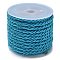 Polyester Cord, Twisted Cord, Blue, 3mm, about 5.47 Yards(5m)/Roll