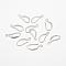Brass Earring Hooks, with Horizontal Loop, Long-Lasting Plated, Real Platinum Plated, 21x9x1.5mm, Hole: 2mm, 21 Gauge, Pin: 0.7x0.8mm