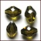 Imitation Austrian Crystal Beads, Grade AAA, K9 Glass, Faceted, Bicone, Olive, 10x13mm, Hole: 0.9~1mm