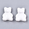 Opaque Resin Cabochons, Bear, Creamy White, 20x15x6~7mm